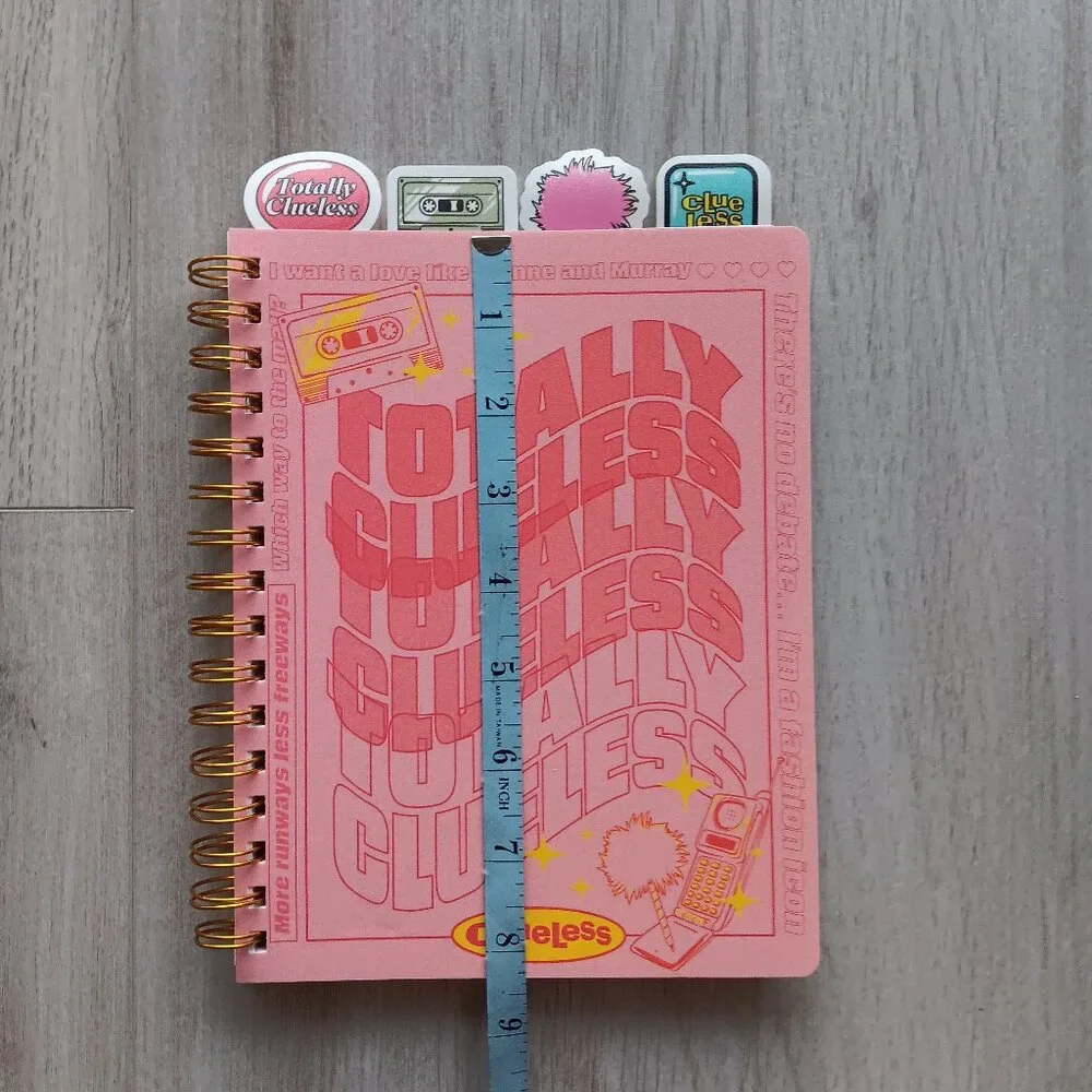 Clueless Movie 30th Anniversary Spiral Tabbed Notebook Lined 96 Sheets Pink Red
